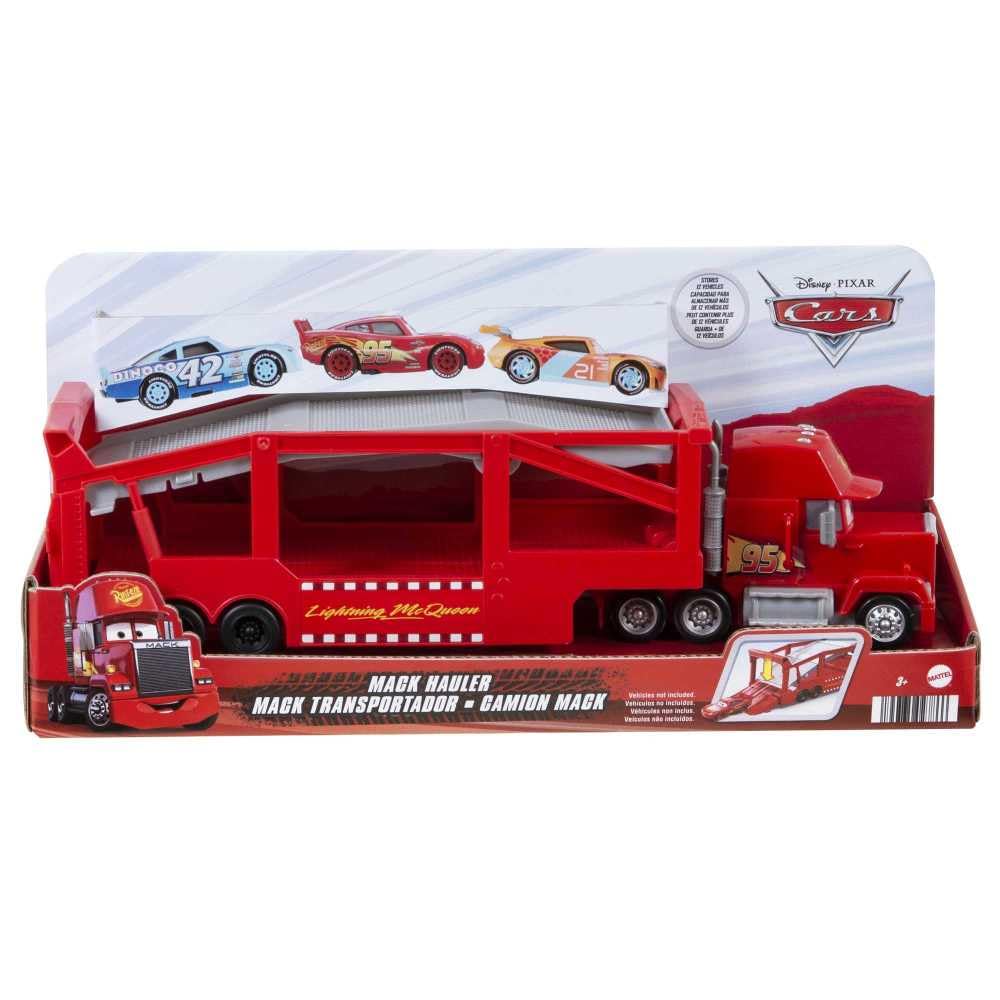 Mattel Disney Pixar Cars Mack Hauler, 13-inch Toy Transporter Truck with Ramp & Carry Storage for 12 Vehicles, Toy for Kids Ages 4 Years Old & Up Mattel