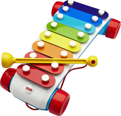 Fisher-Price Toddler Pull Toy, Classic Xylophone Pretend Musical Instrument with Mallet for Preschool Kids Ages 18+ Months Fisher-Price