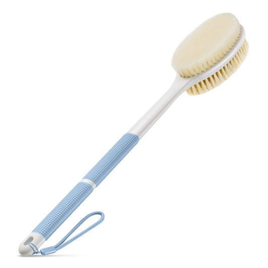 Backski Back Scrubber Anti Slip for Shower,Shower Brush Long Handle with Stiff and Soft Bristles,Body Exfoliator for Bath or Dry Brush(Blue) - Available at All In One Marketplace Canada