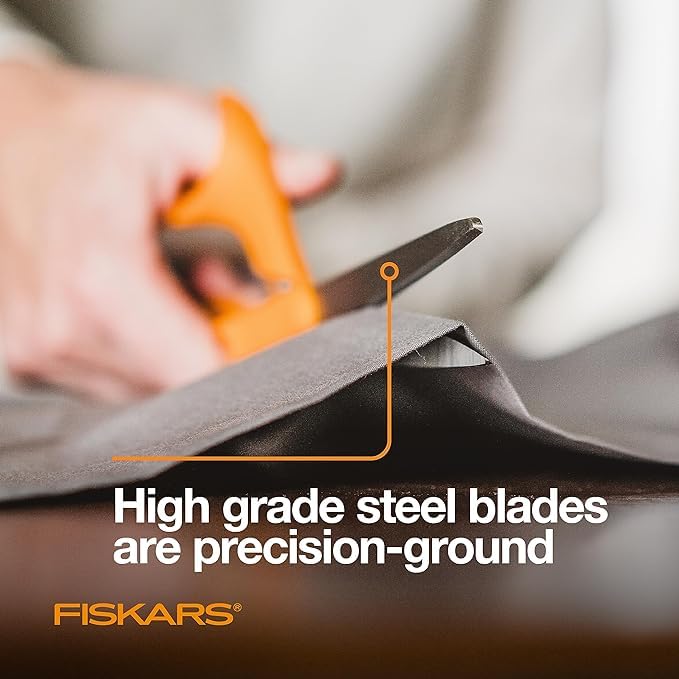 Fiskars 8" Original Orange-Handled Craft & Fabric Scissors, All Purpose