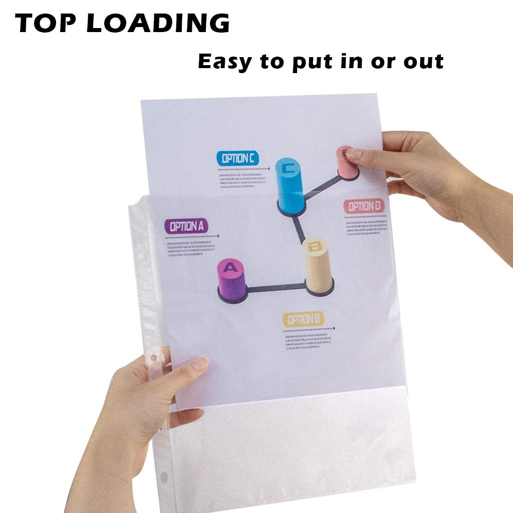 Sheet Protectors - 50 Sheets 4 mils[0.04mm] Strong Extra Heavyweight Clear Top Load 8.5 x 11 Inch Highlight Transparent Acid-Free for 3 Ring Binder OS0150