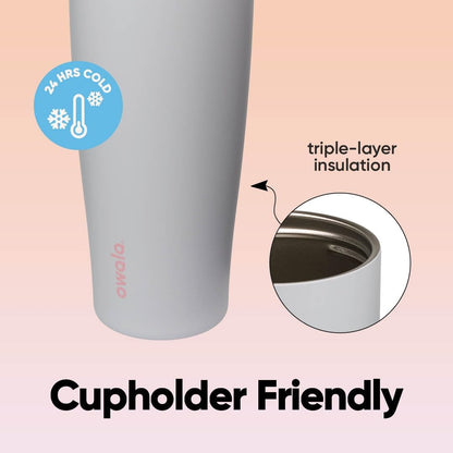 Owala FreeSip Tumbler Insulated Stainless Steel Water Bottle with Built-in Straw and Side Handle, for Travel, Work, School, and Sports, 40oz, BPA Free, Leak Proof, Beach House Owala