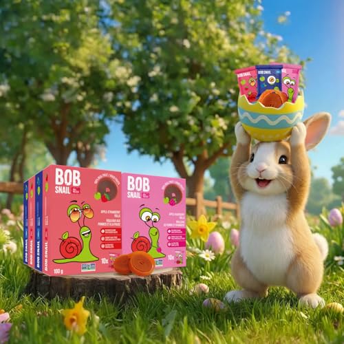 Bob Snail Fruit Roll Ups – Real Fruit Snacks, No Added Sugar, Vegan & Nut Free, 80 Pack Bulk Box (800g)