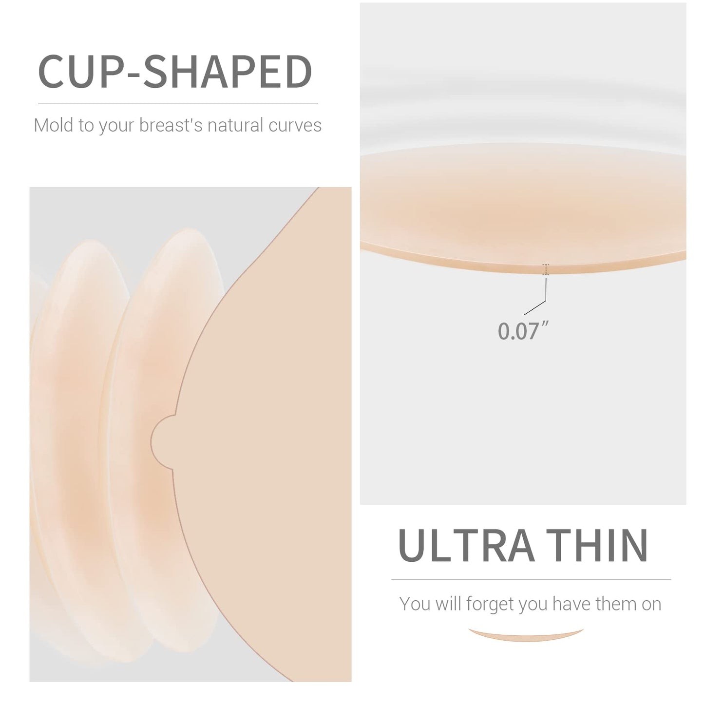 VOCH GALA Premium Nipple Covers for Women, 2 Pairs Crème