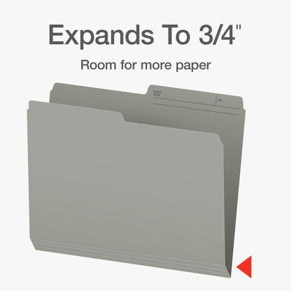 Pendaflex File Folders, 1/2 Cut Tab, Letter Size, Gray, Durable Paper Stock, 100/Box, Ideal for Office/Home/School File Organization, Made in Canada