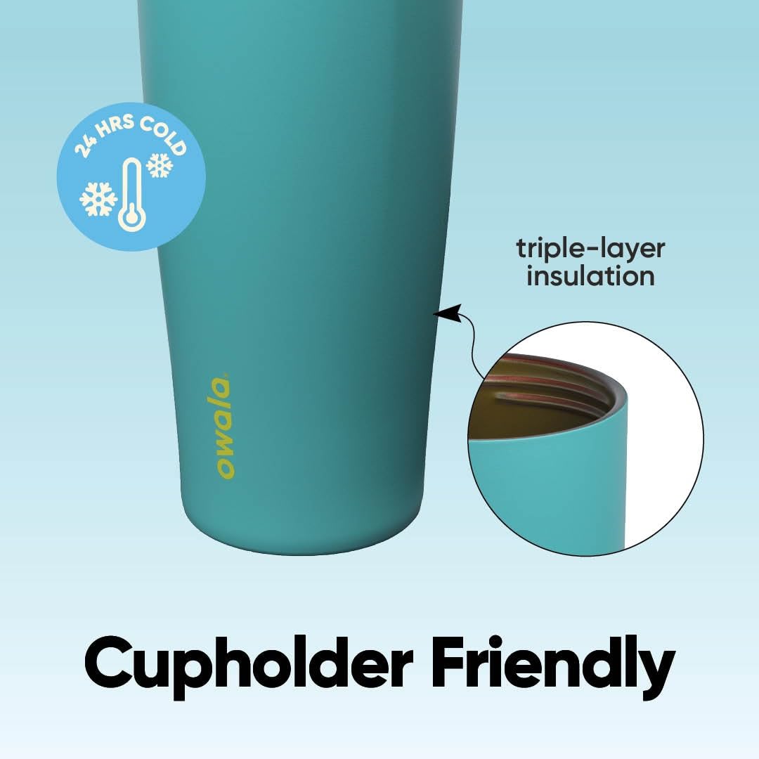 Owala FreeSip Sway Insulated Stainless Steel Water Bottle with Two-Way Spout, Built-In Straw and Bucket Handle, Made for Travel, School, and Sports, 40oz, BPA Free, Leak Proof, Summer Sweetness