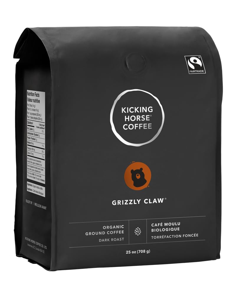 Kicking Horse Coffee Grizzly Claw Blend - Ground Dark Roast 100% Arabica, Organic & Fair Trade 708g