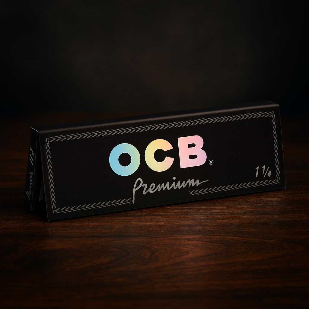 OCB Premium Black Rolling Papers 1 1/4 (44mm x 77mm) - 25 packs of 50 papers