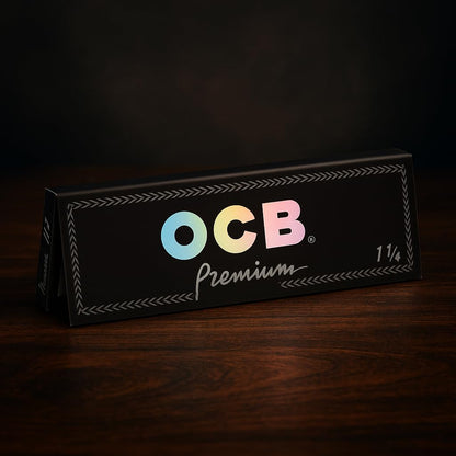 OCB Premium Black Rolling Papers 1 1/4 (44mm x 77mm) - 25 packs of 50 papers