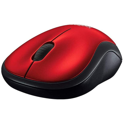 Logitech M185 Compact Ambidextrous Wireless Mouse with Rubber Grips - Red