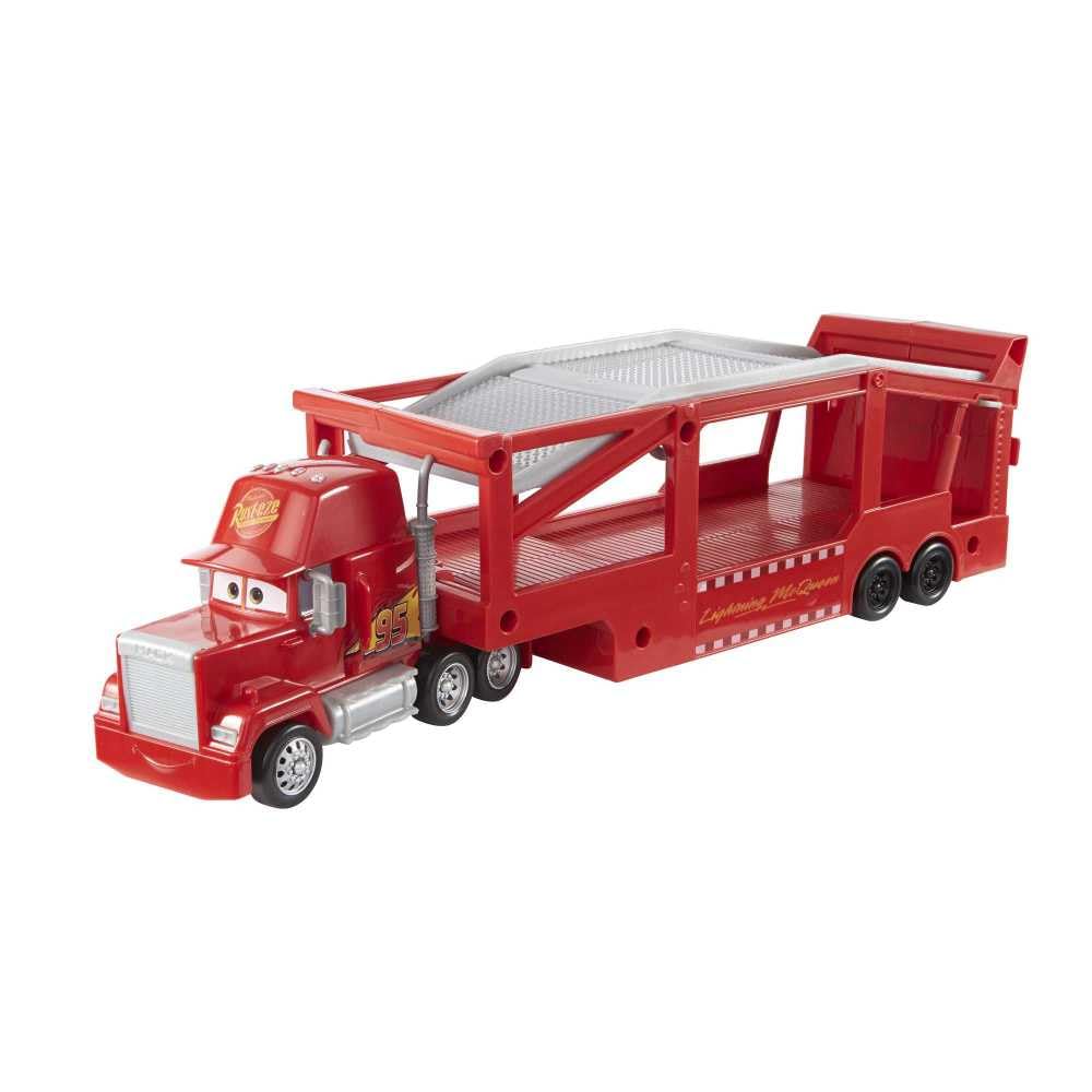 Mattel Disney Pixar Cars Mack Hauler, 13-inch Toy Transporter Truck with Ramp & Carry Storage for 12 Vehicles, Toy for Kids Ages 4 Years Old & Up Mattel