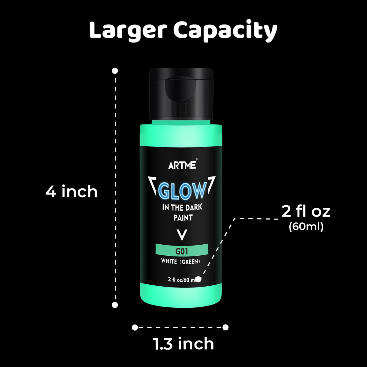 ARTME Glow in The Dark Paint, 10 Bright Colors 60ml/2oz Blacklight Paint Set, Neon Craft Paint, Acrylic Glow Fluorescent Paint Perfect for Art Painting, DIY projects, Halloween and Christmas 🍁 All In One Marketplace Canada