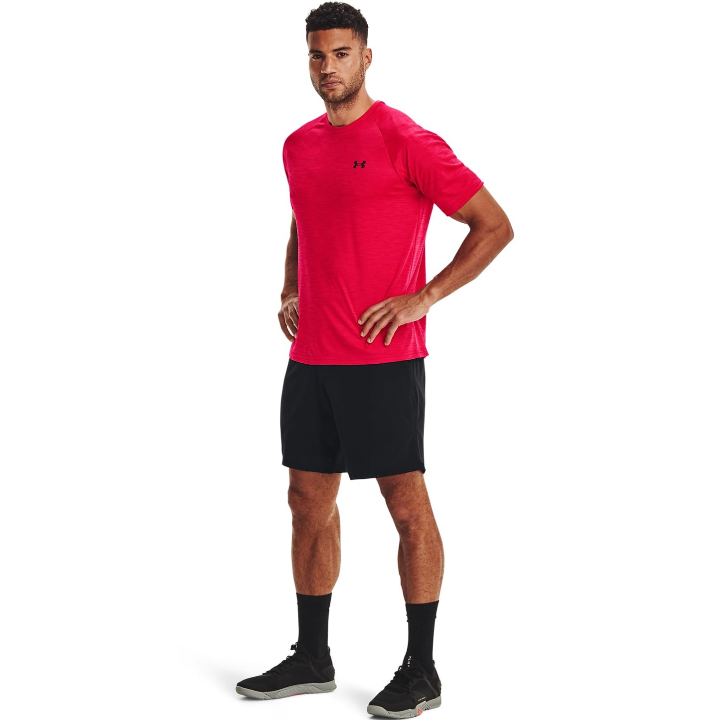 Under Armour Men's Velocity 2.0 Short Sleeve T Shirt, (600) Red / / Black, Medium