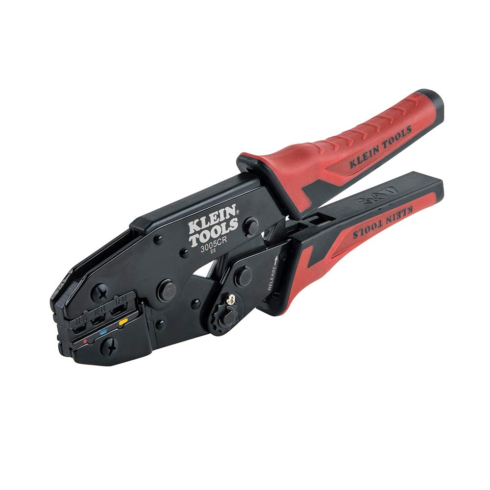 Klein Tools 3005CR Wire Crimper Tool, Ratcheting Insulated Terminal Crimper for 10 to 22 AWG Wire KLEIN TOOLS