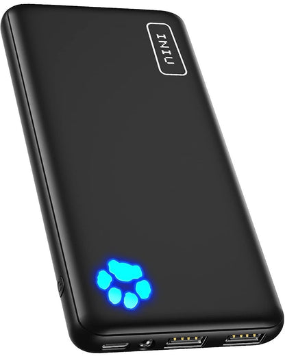INIU Power Bank, Slimmest 10000mAh Portable Charger, Triple 3A High-Speed Charge External Battery Pack with Flashlight, USB C Phone Charger for iPhone 17 16 15 14 13 Samsung S22 Google LG iPad etc - Available at All In One Marketplace Canada
