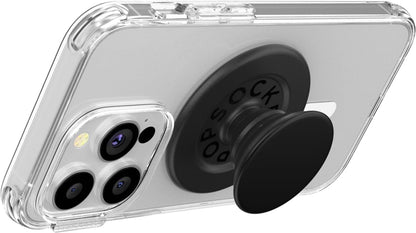 PopSockets Phone Grip for MagSafe with Kickstand, Magnetic Stand, Swappable Top, Secure Hold for iPhone MagSafe Cases, Phone & Tablet Grip - Black