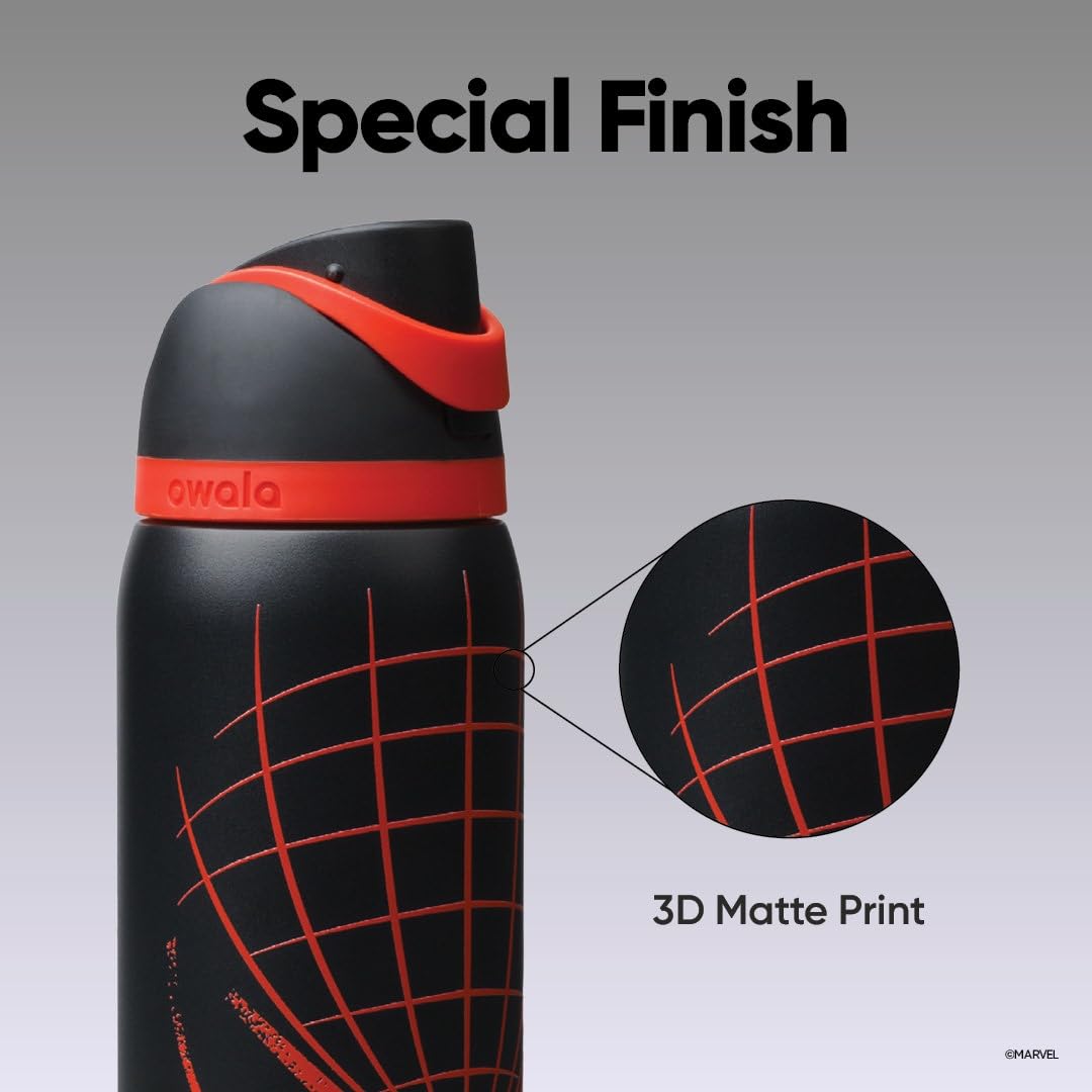 Marvel Owala FreeSip Insulated Stainless Steel Water Bottle with Straw, BPA-Free Sports Water Bottle, Great for Travel, 32 Oz, Night Watch
