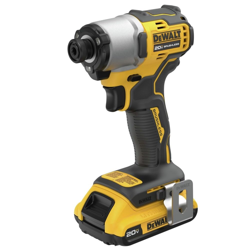 DEWALT 20V MAX Brushless Cordless Impact Driver 1/4-In, Lightweight, Variable Speed, LED (DCF840D1) DEWALT