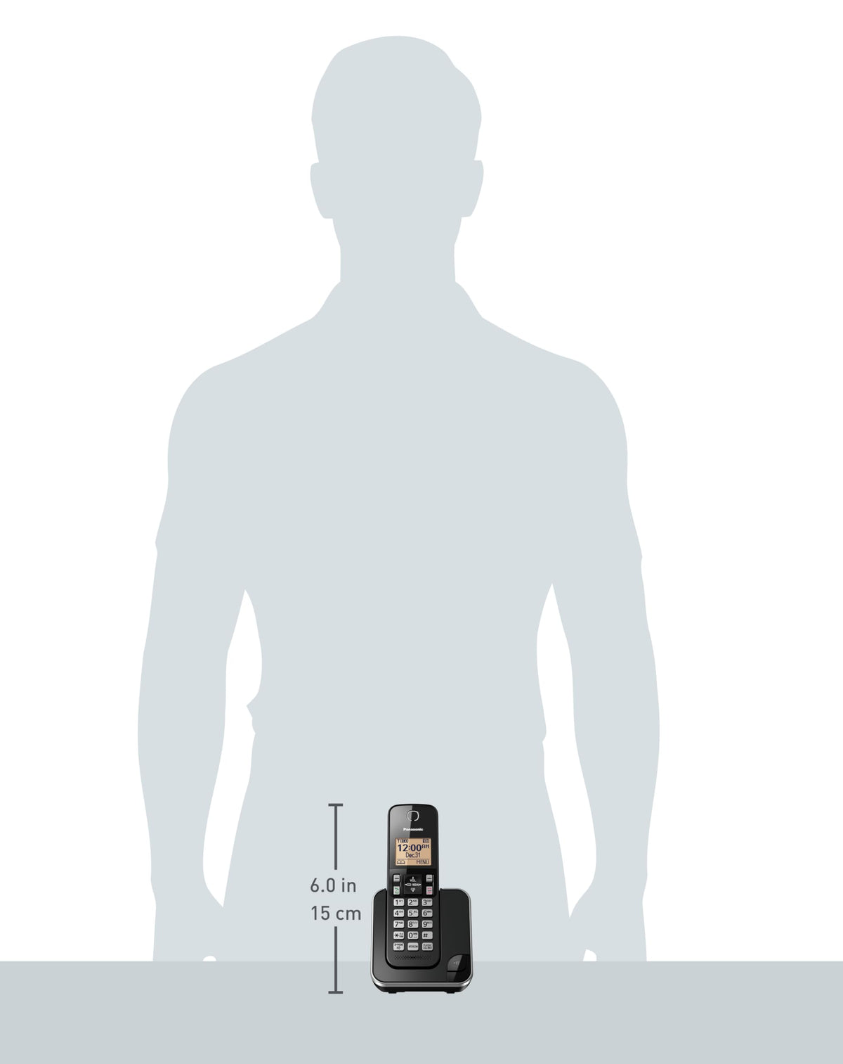 Panasonic DECT 6.0 Expandable Cordless Phone with Call Block - 1 Cordless Handset - KX-TGC380CB (Black)
