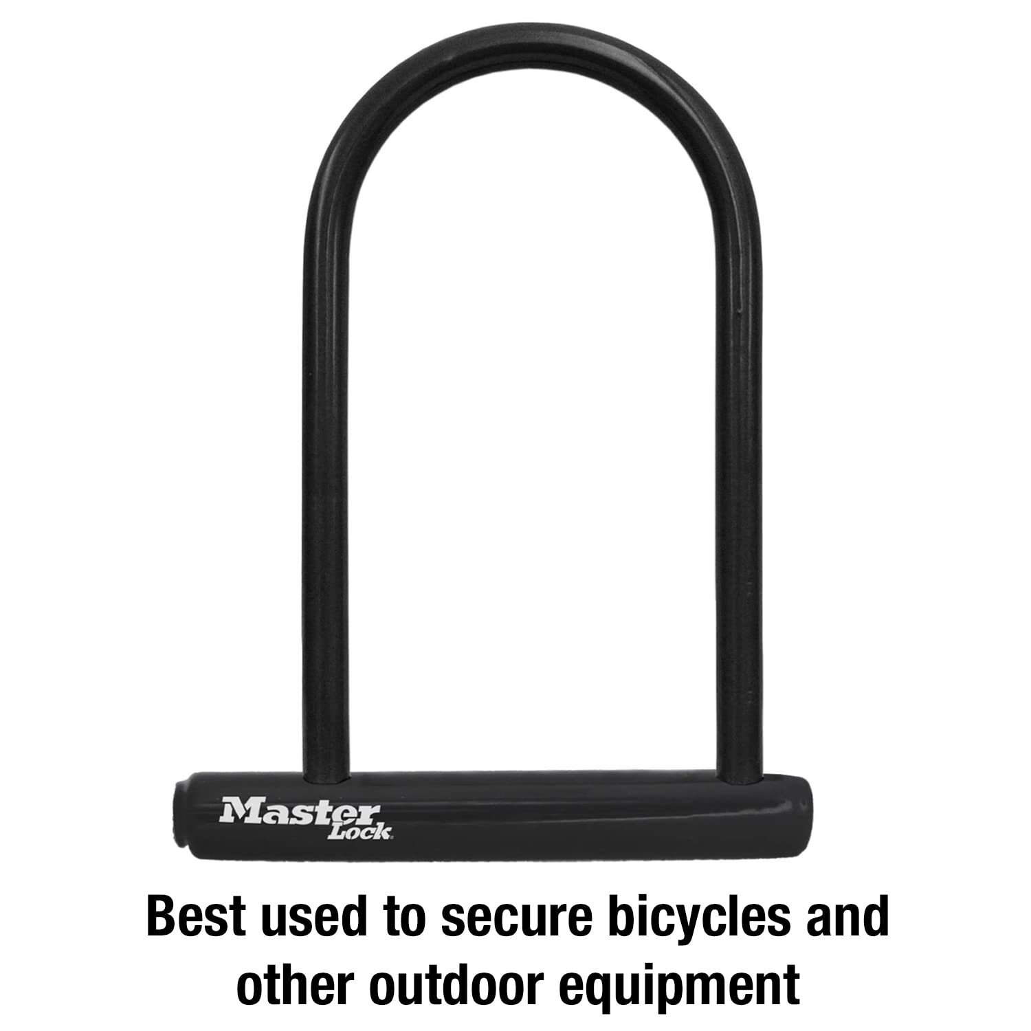 Master Lock Black Bike Lock with Key, Standard Size U-Lock for Bicycles and Other Outdoor Equipment, Anti-Theft Lock for Bikes, 8320D Master Lock