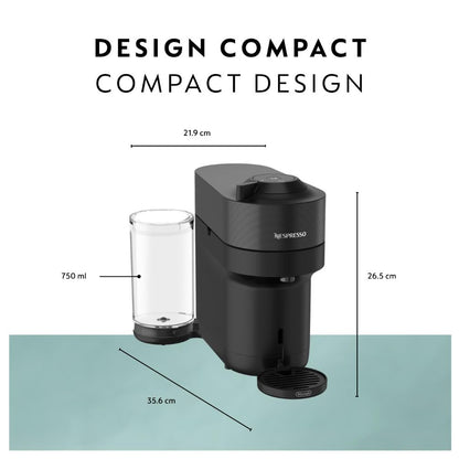 Nespresso Vertuo Pop+ Pod Coffee Maker Liquorice Black with Milk Frother