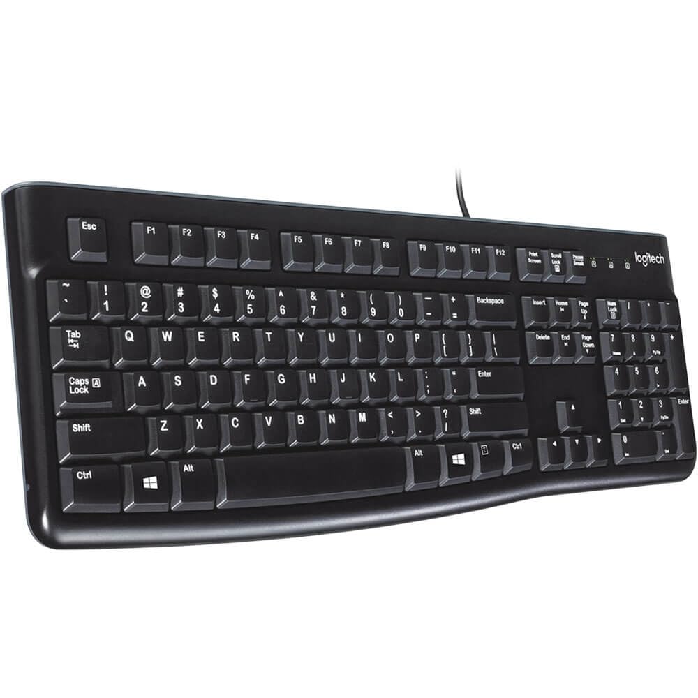 Logitech K120 Full Size Wired Keyboard USB Plug-and-Play Windows - Black