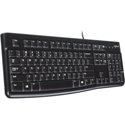 Logitech K120 Full Size Wired Keyboard USB Plug-and-Play Windows - Black