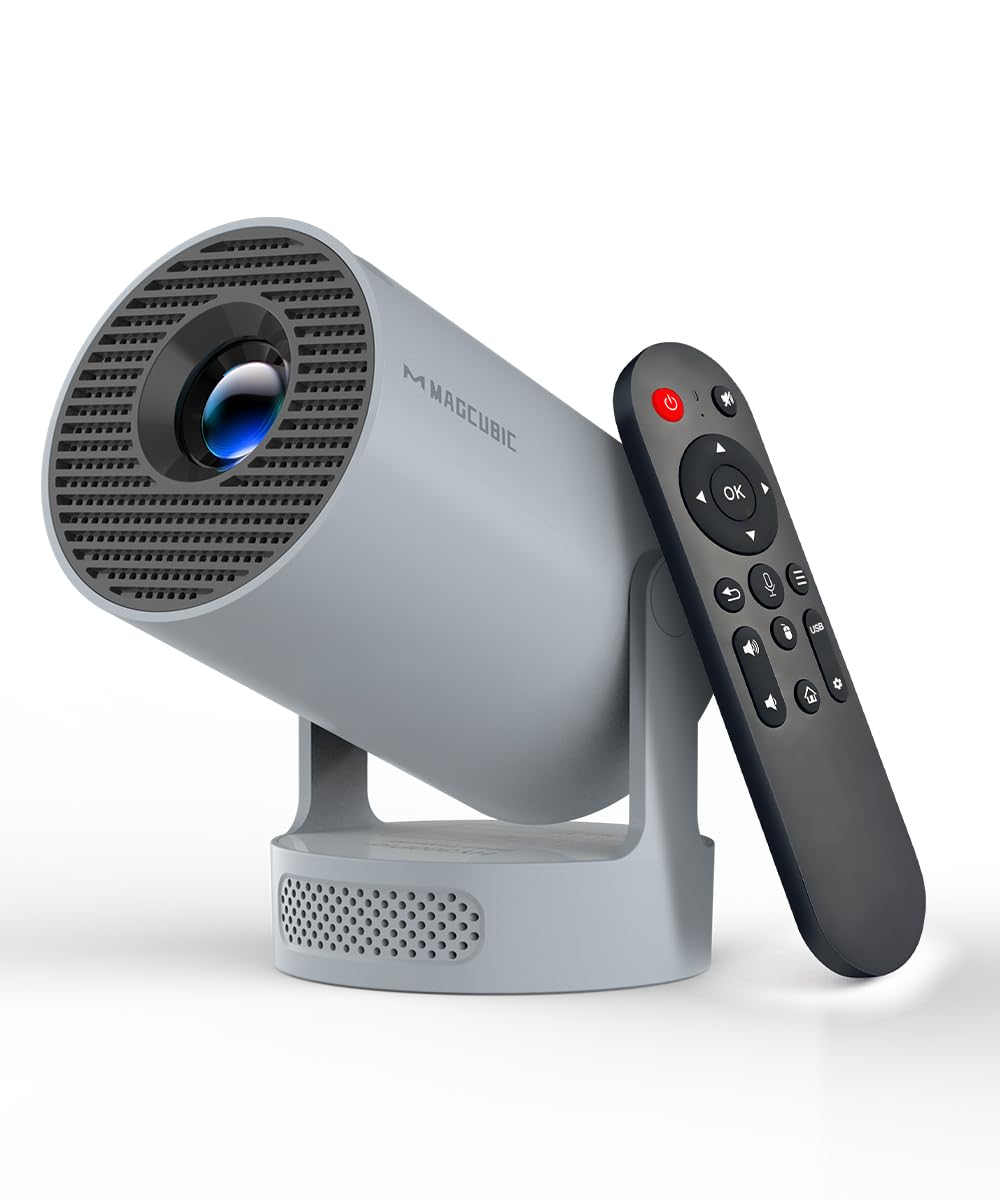 Magcubic Mini Projector with 4K Support, Portable Projecteur with WiFi 6 and Bluetooth 5.4, Auto Keystone, 200 ANSI, 180 Degree Rotation, Built-in Apps Smart Projector for Home Outdoor HY300PRO+
