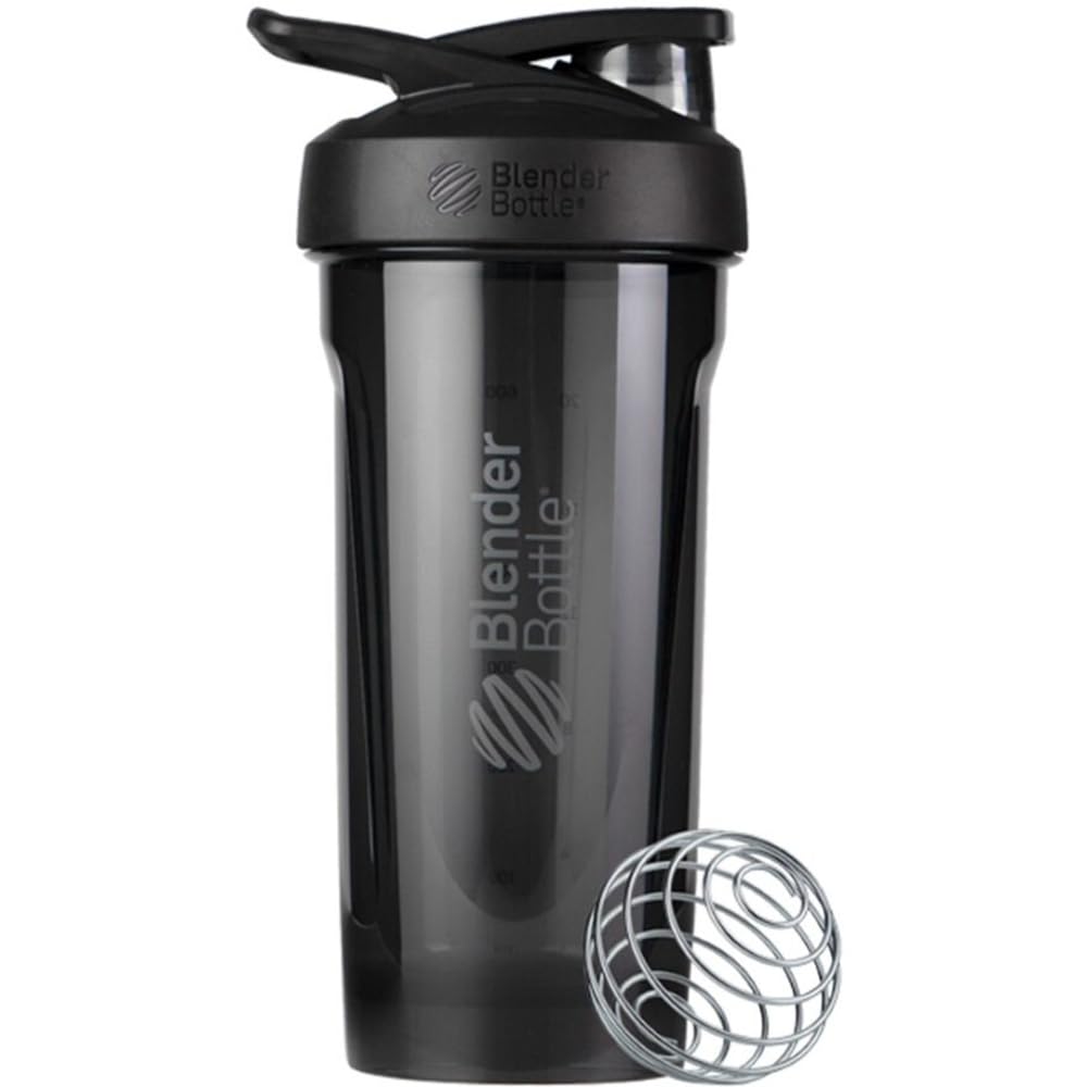 BlenderBottle Strada Shaker Cup Perfect for Protein Shakes and Pre Workout, 28-Ounce, Black