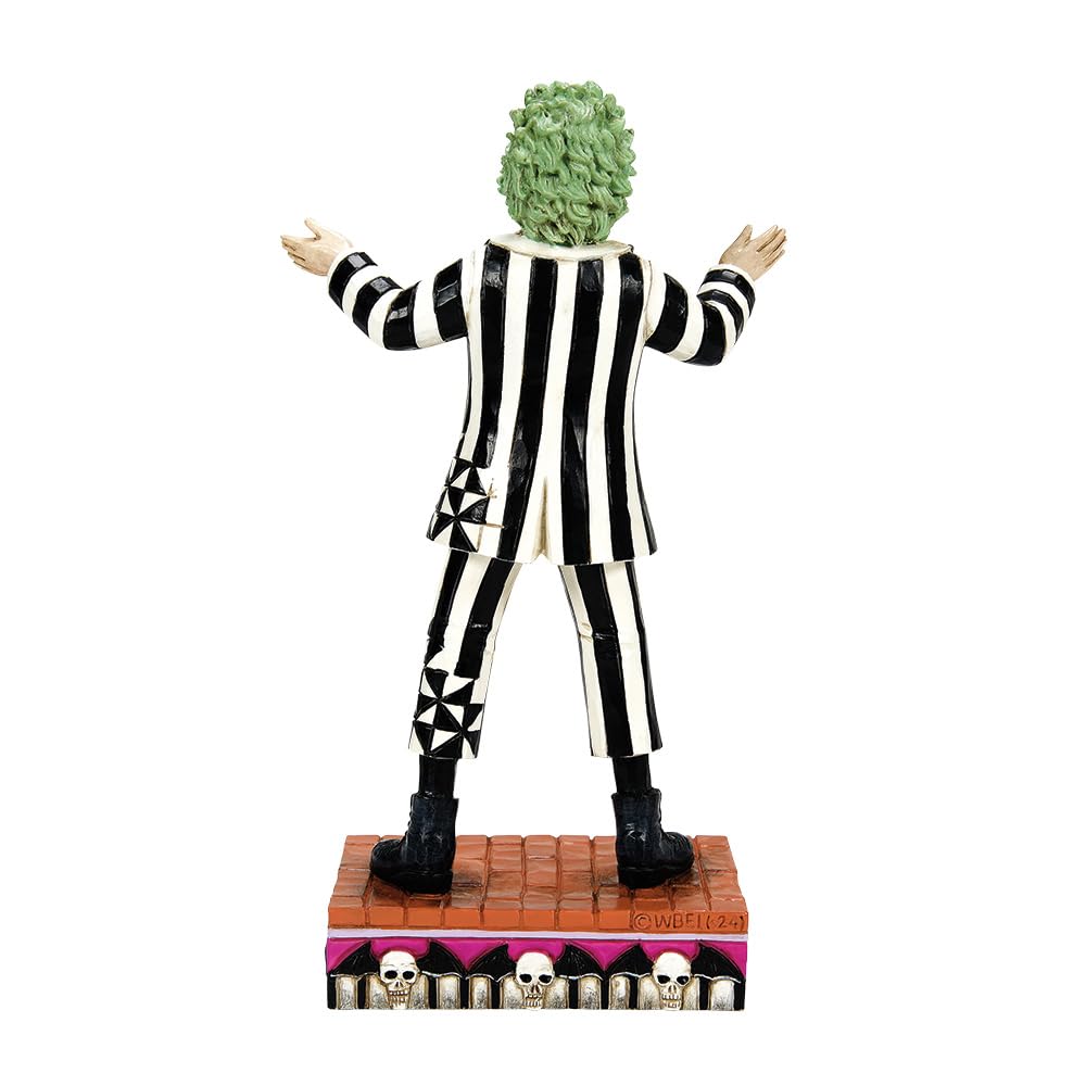 Enesco Beetlejuice by Jim Shore Classic Standing Pose Beetlejuice Figurine- Resin Hand Painted Crafted Collectible Figurines Halloween Home Decor Statue, 7.01 Inch