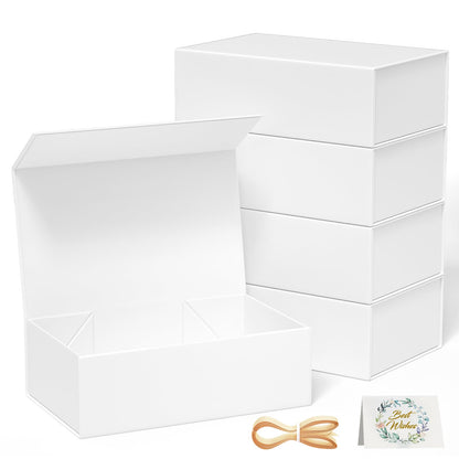 RYDDOY 9.5x6x3'' Gift Box, 5 Pack White Gift Boxes with Lids for Presents 🍁 All In One Marketplace Canada