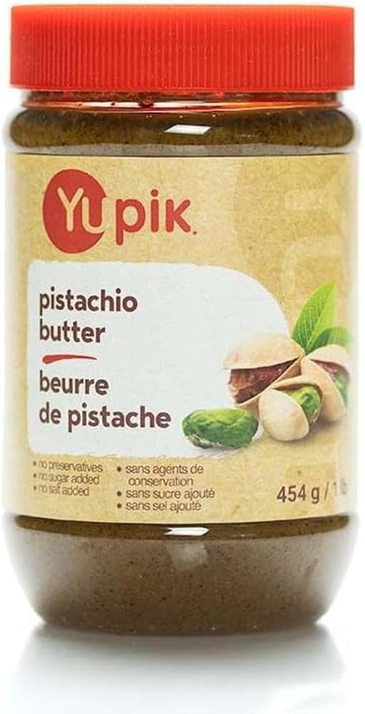 Yupik Pure Pistachio Butter – 454g Smooth Spread, Kosher & Gluten-Free, No Sugar or Additives