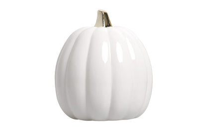 Citrouille en céramique blanche Pearhead, décoration d'automne pour la maison, décoration de fête moderne, décorations d'Halloween tendance, blanc, petit