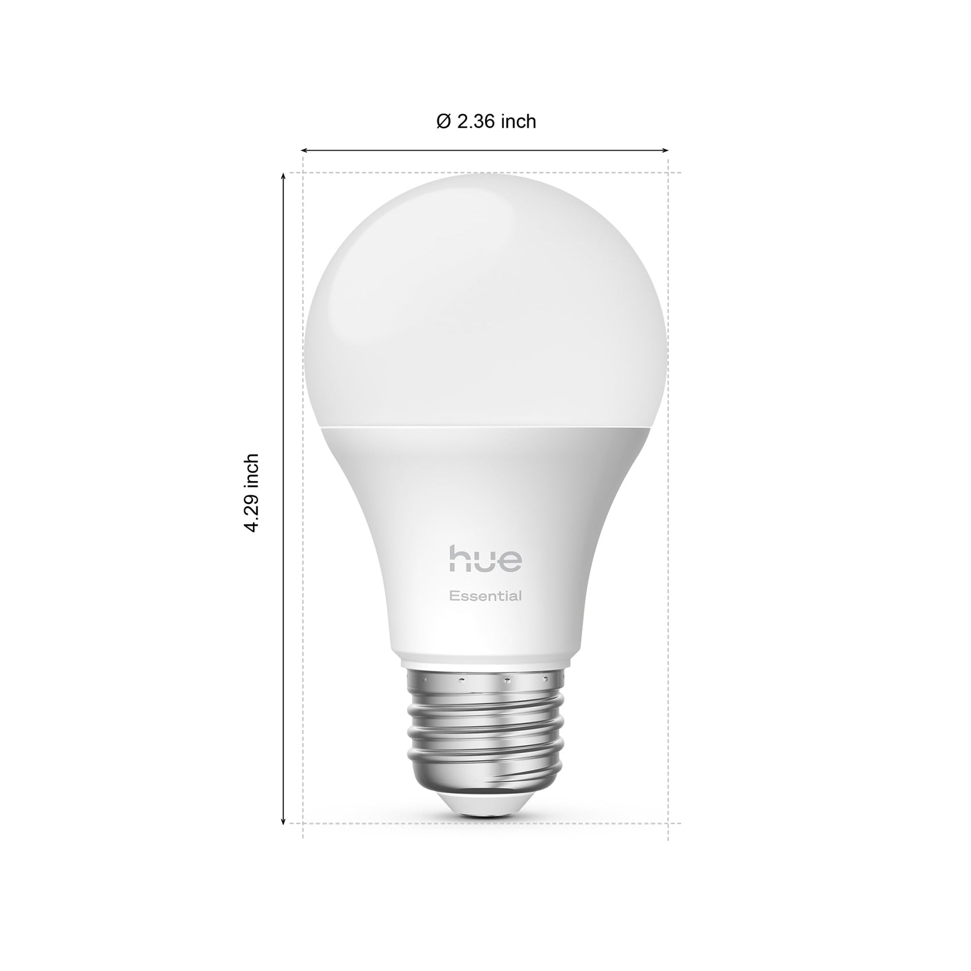 Philips Hue Essential Smart LED A19 Bulb, White and Color Ambiance, E26 Base, 8.8W, 2200K-6500K, 800 Lumens, Dimmable, Works with Alexa, Google Assistant, and Apple Home, 2 Pack Philips Hue