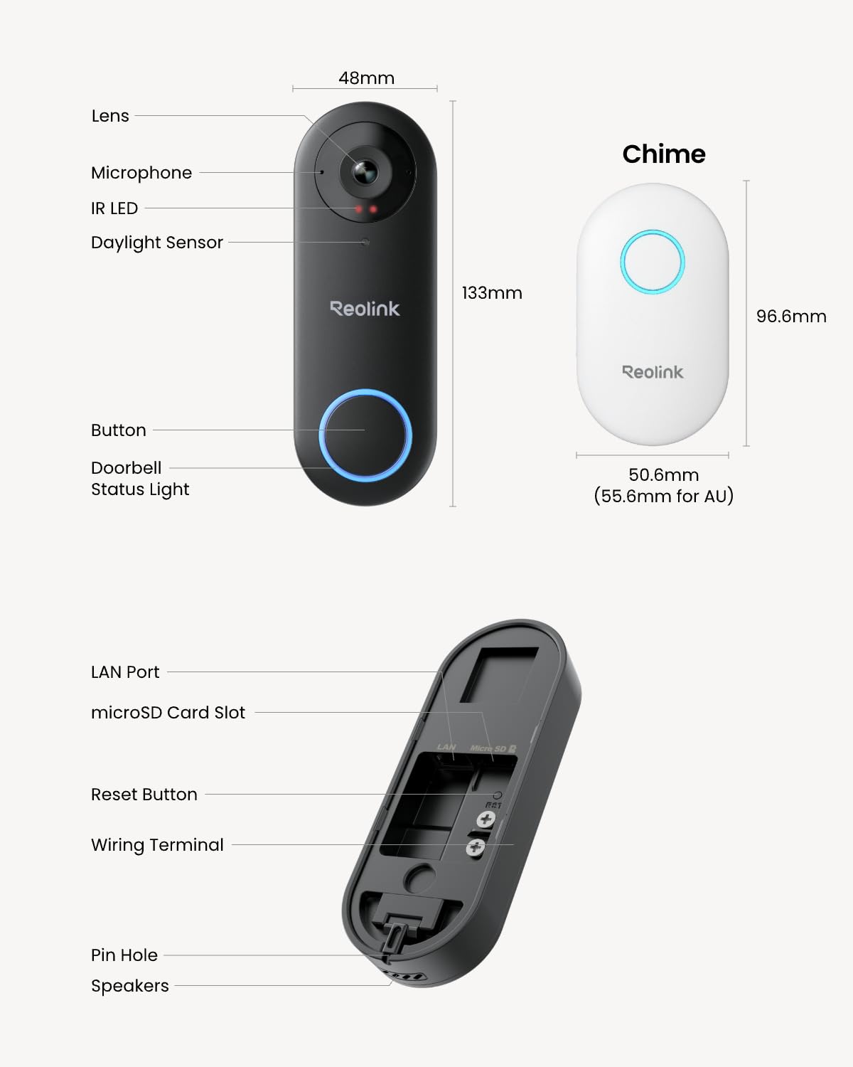 REOLINK Video Doorbell Camera WiFi, 2K Wired Doorbell Camera for Home Security, 2.4/5GHz WiFi, 180° Diagonal, Smart Detection, microSD Card/Cloud Storage, Indoor/Outdoor Surveillance (Chime Included) - Available at All In One Marketplace Canada