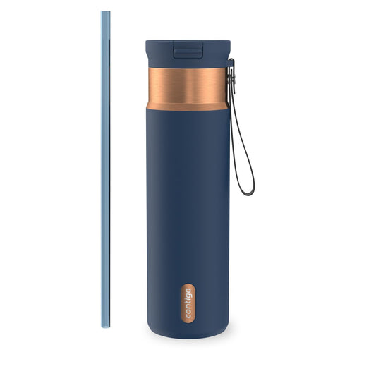 Contigo SnapSeal 24 oz Water Bottle w/Carry Strap & Reusable Straw | Vacuum-Insulated Stainless Steel for Hot & Cold Drinks | Spill-Proof Lid | BPA & Lead-Free | Dishwasher Safe 🍁 All In One Marketplace Canada Contigo
