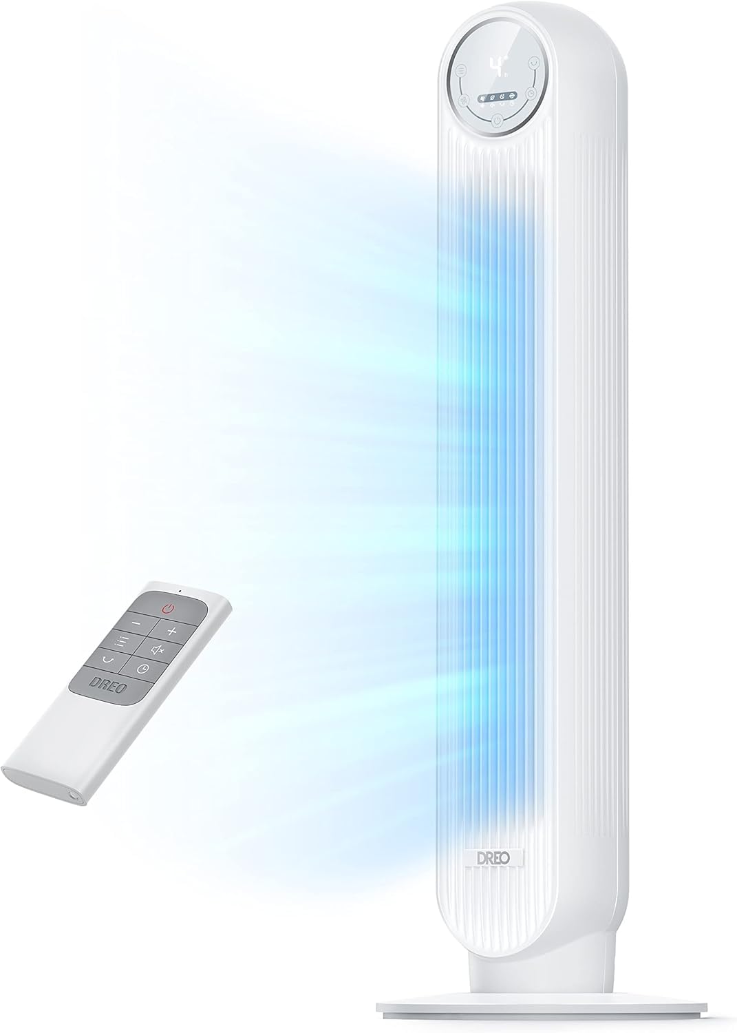 DREO Tower Fan for Bedroom, 25ft/s Velocity Quiet Floor Fan, 90° Oscillating Fans for Indoors with 4 Speeds, 4 Modes, 8H Timer, Standing Fans, Bladeless Fan, White, Nomad One (DR-HTF007) 🍁 All In One Marketplace Canada
