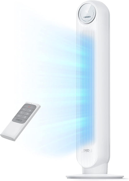 DREO Tower Fan for Bedroom, 25ft/s Velocity Quiet Floor Fan, 90° Oscillating Fans for Indoors with 4 Speeds, 4 Modes, 8H Timer, Standing Fans, Bladeless Fan, White, Nomad One (DR-HTF007) 🍁 All In One Marketplace Canada