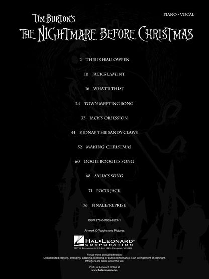 L'Étrange Noël de monsieur Jack de Tim Burton | Recueil de partitions | Arrangements piano, chant et guitare pour les fans de la bande originale | 11 chansons emblématiques d'Halloween et de Noël | Musique de film pour piano et voix