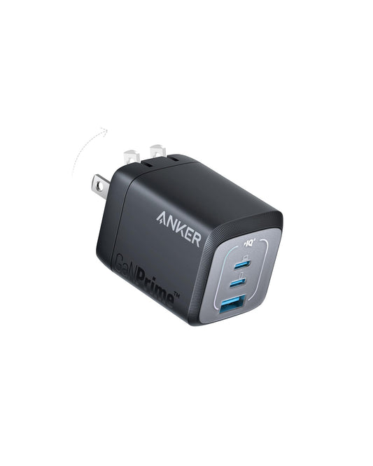 Anker Prime 67W USB C Charger, Anker GaN 3-Port Compact Fast PPS Wall Charger, for MacBook Pro/Air, Pixelbook, iPad Pro, iPhone 17/16/15/Pro, Galaxy S25/S24, Note20, Pixel, Apple Watch