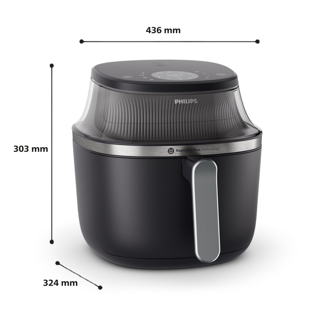 Philips 3000 Series Air Fryer with Window, 16 Ways to Cook, 6.5 Qt, Black