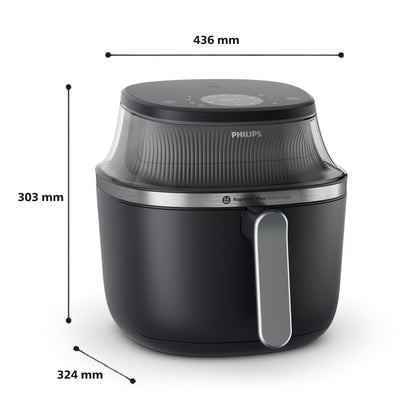 Philips 3000 Series Air Fryer with Window, 16 Ways to Cook, 6.5 Qt, Black