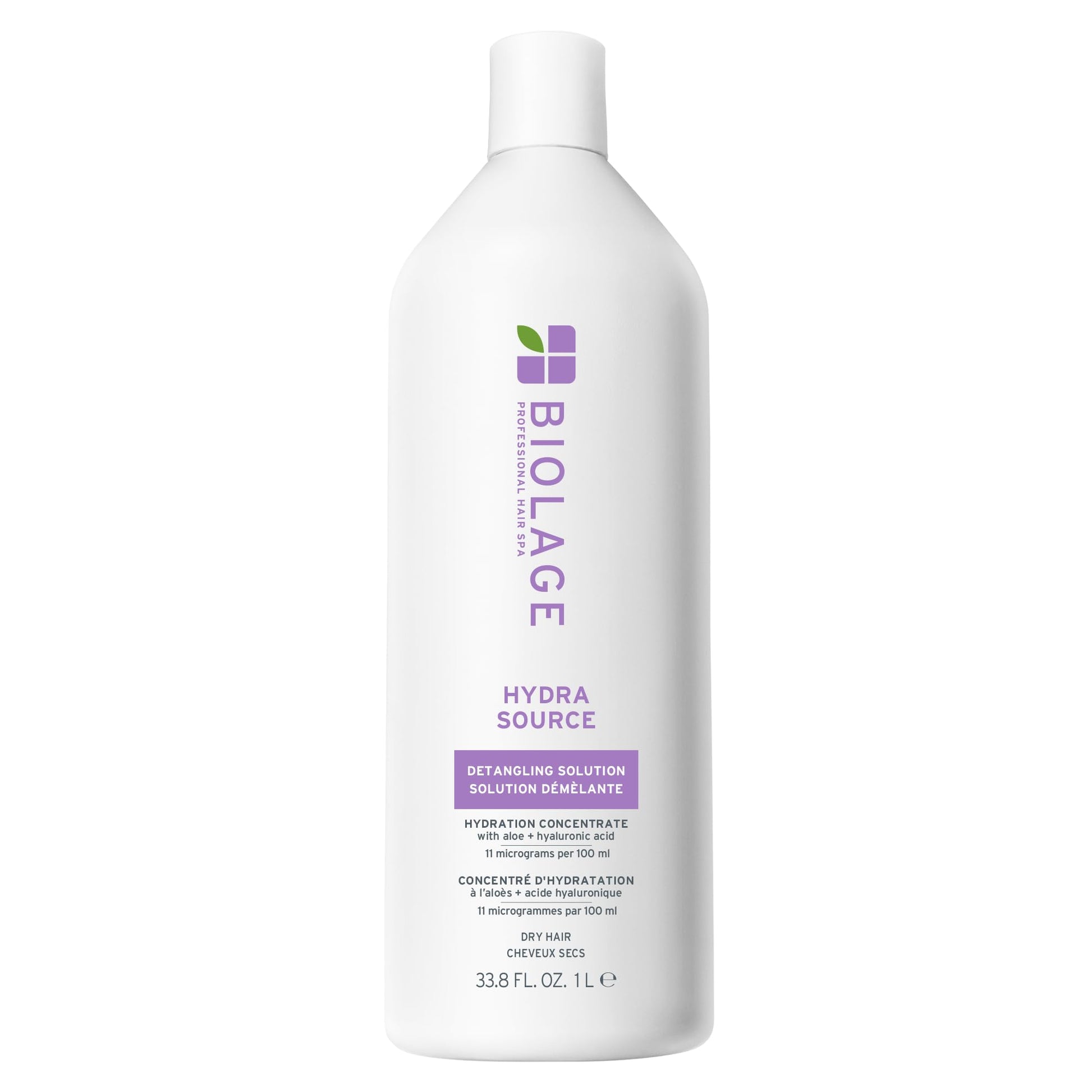 BIOLAGE Conditioner, HydraSource Detangling Solution, Detangles & Controls Static For Less Frizz & Fly-Aways, For Dry Hair, Paraben Free, Vegan BIOLAGE