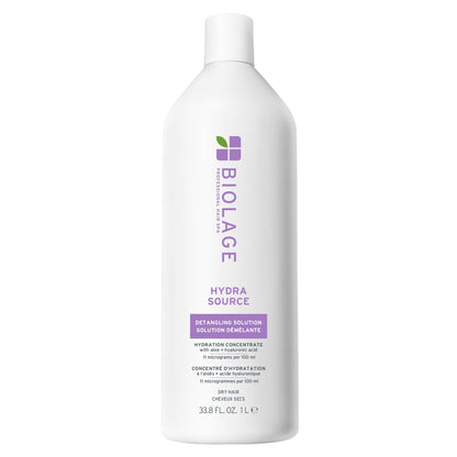 BIOLAGE Conditioner, HydraSource Detangling Solution, Detangles & Controls Static For Less Frizz & Fly-Aways, For Dry Hair, Paraben Free, Vegan BIOLAGE