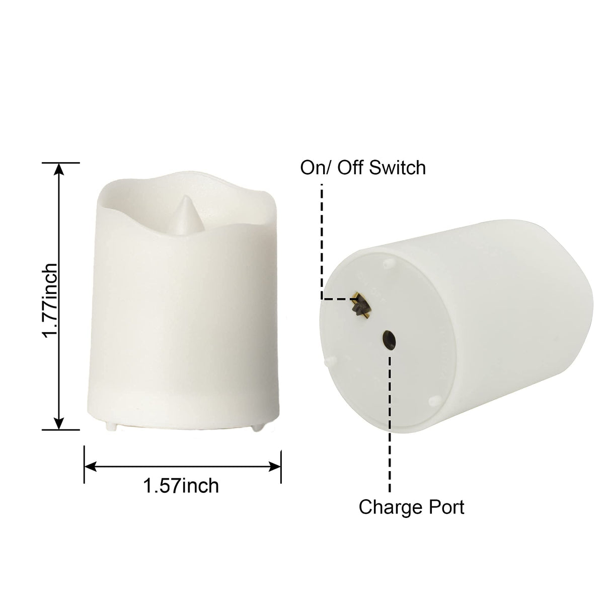 Rechargeable Flameless Tea Lights Candles with Timer & Remote, 12pcs Flickering LED Votive Candles with 2 USB Charging Cables Home, Christmas Festival Decor (Warm White) 🍁 All In One Marketplace Canada