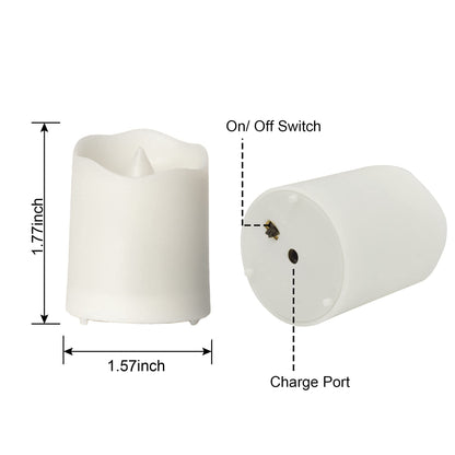 Rechargeable Flameless Tea Lights Candles with Timer & Remote, 12pcs Flickering LED Votive Candles with 2 USB Charging Cables Home, Christmas Festival Decor (Warm White) 🍁 All In One Marketplace Canada