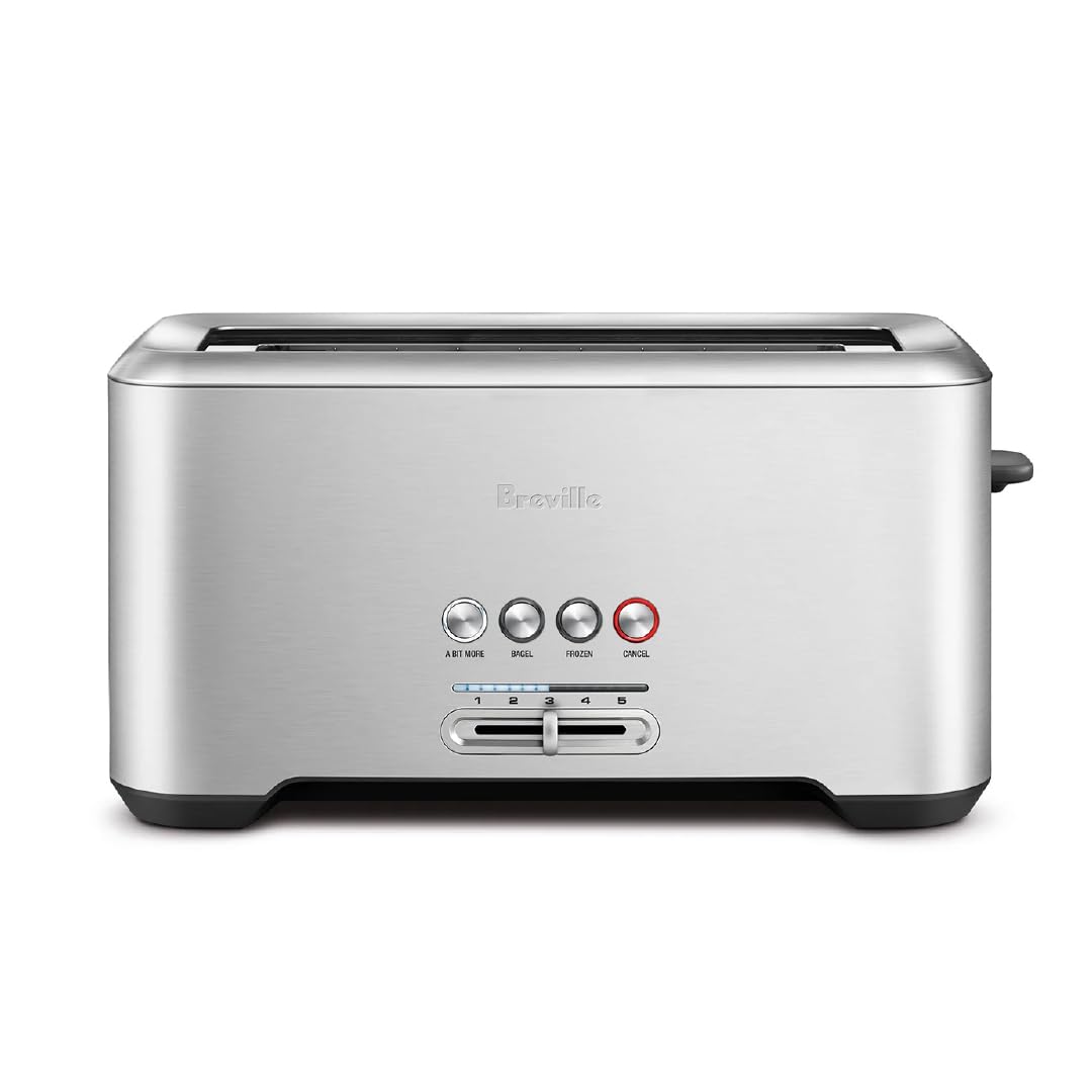 Breville A Bit More 4 Slice Toaster, silver - BTA730XL, 16.1 x 8.1 x 7.6 inches - Available at All In One Marketplace Canada