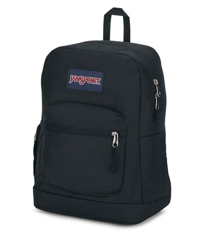 JanSport Cross Town Plus Backpack - Large Main Compartment, Side Water Bottle Pocket, 15-Inch Padded Laptop Sleeve - Black