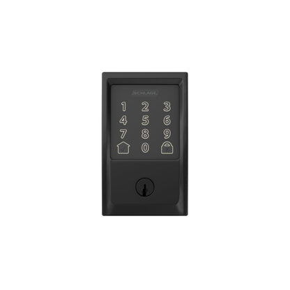 Schlage Encode Smart WiFi Deadbolt Lock with Greenwich Trim, Matte Black SCHLAGE