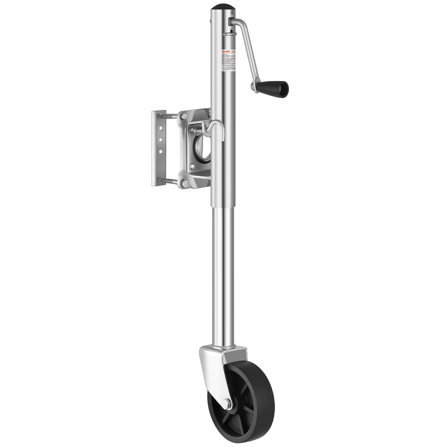 VEVOR Trailer Jack with Wheel, 1000 lbs Load Capacity, Heavy Duty Swivel Boat Trailer Jack with PP Single Wheel & Ergonomic Handle, 10-inch Lift, Fit for RVs, Boats, Horse Trailers, Utility Trailers VEVOR